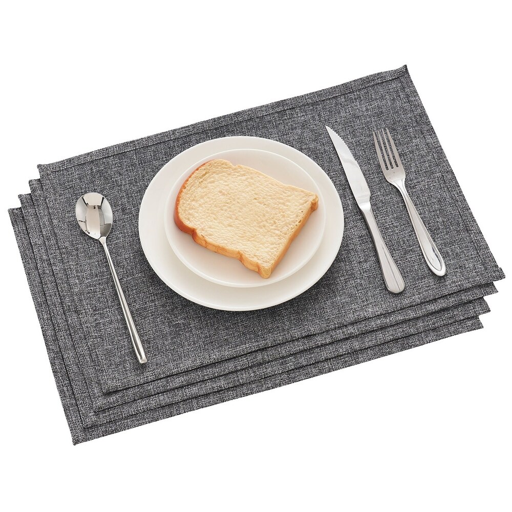 Linen Placemats Set of 4  Heat Resistant Dining Table Place Mats   Machine Washable