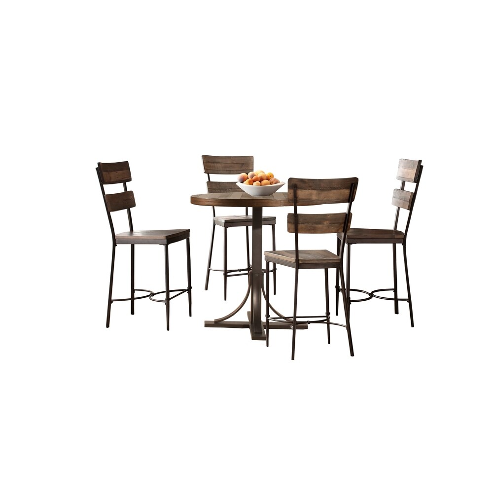 Jennings Counter Height Round Table Dining Set w/non Swivel Stools