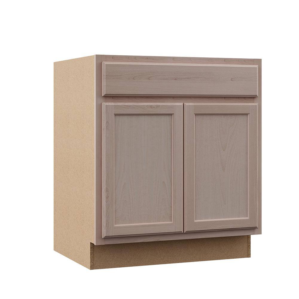 Hampton Bay Hampton 30 in. W x 24 in. D x 34.5 in. H Assembled Base Kitchen Cabinet in Unfinished KB30-UF