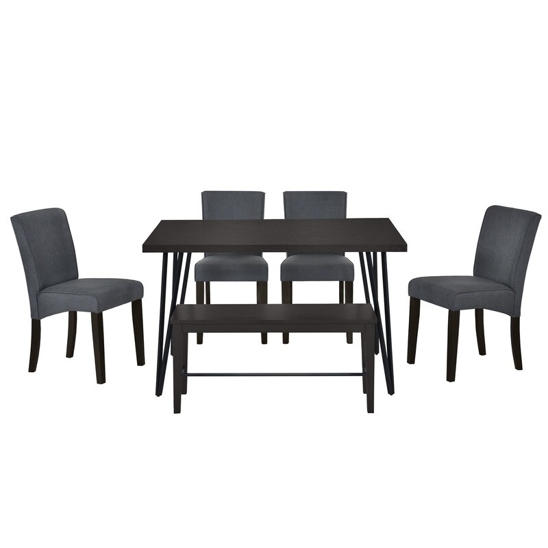 Modern Wooden Dining Table Set  6 Piece