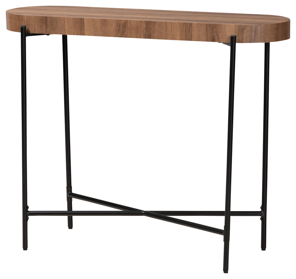 Toria Walnut Brown and Black Collection   Industrial   Console Tables   by Baxton Studio  Houzz