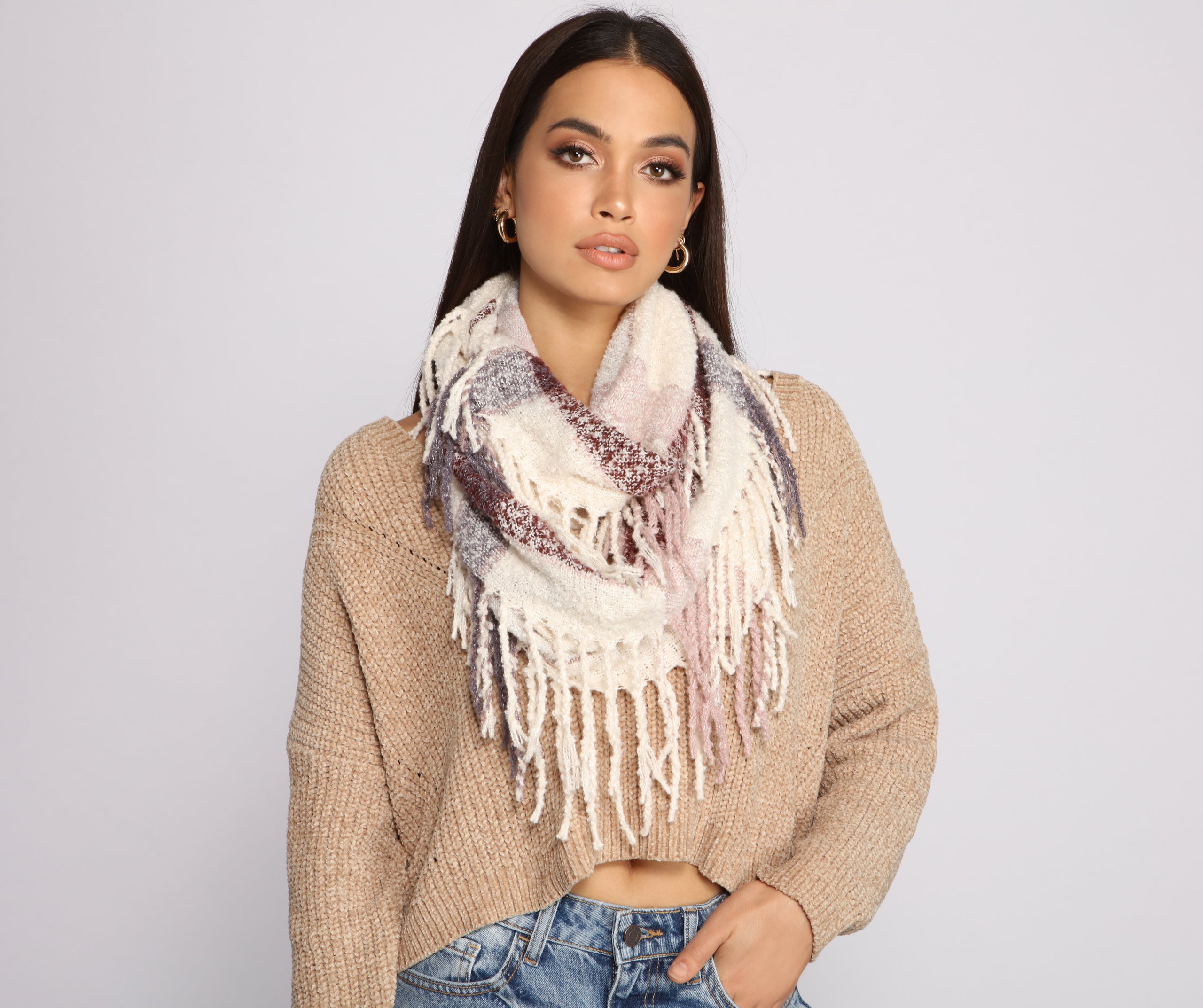 Cozy on Up Plaid Infinity Scarf