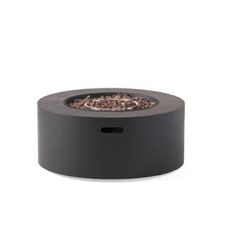 Noble House Reign Dark Gray Circular Metal Fire Pit (No Tank Holder) 70199