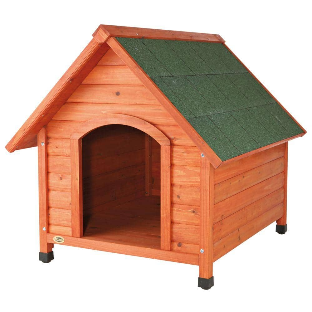 TRIXIE natura Cottage Dog House, Peaked Roof, Adjustable Legs, Brown, X-Large 39533