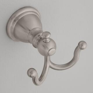 Glacier Bay Lyndhurst Double Robe Hook in Brushed Nickel 20276-0304