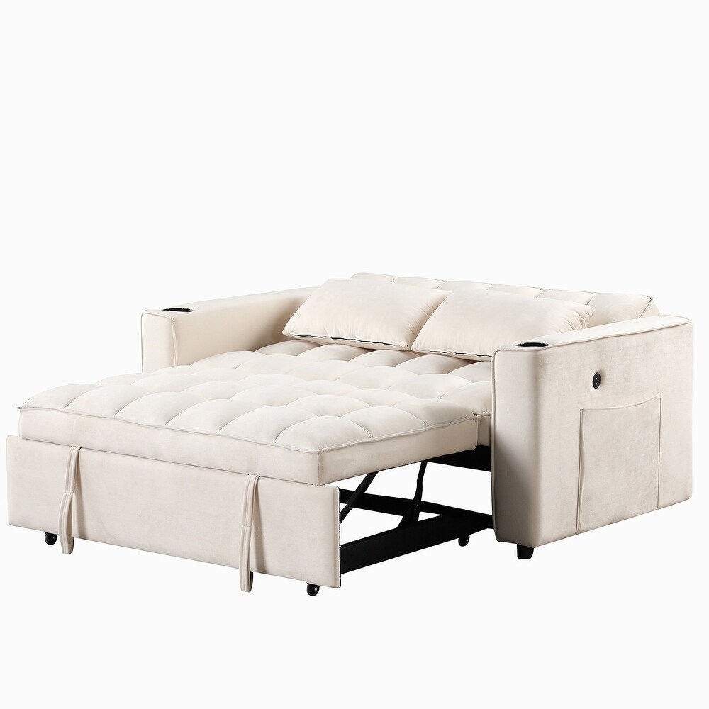 Sofa Bed with Cup Holder and USB Port