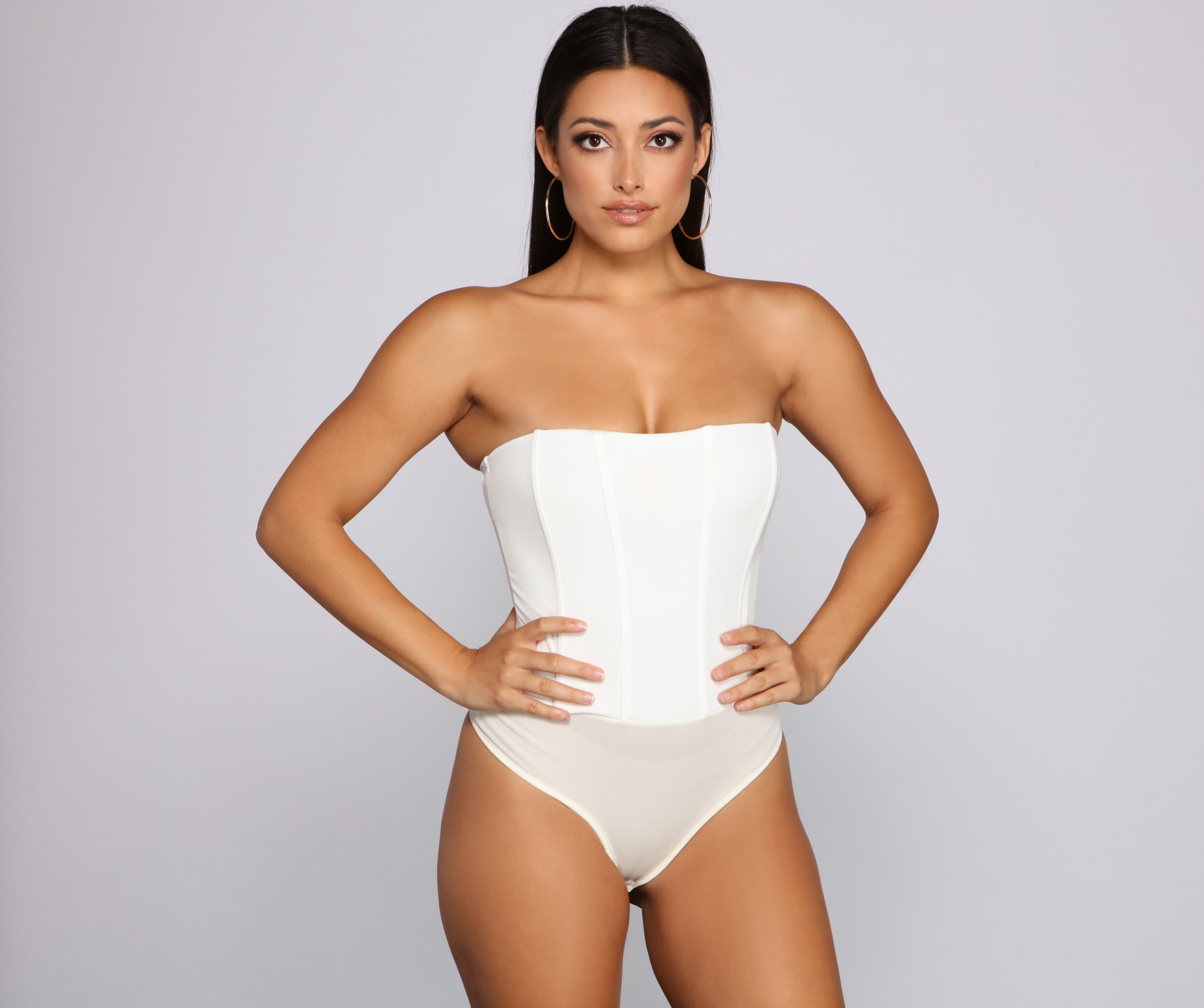 Level Up Crepe Bustier Bodysuit