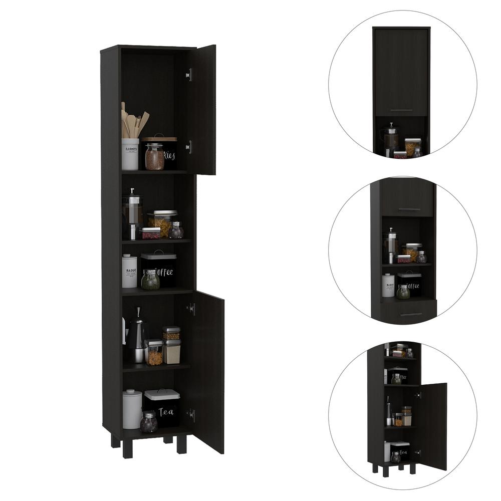 Depot E-Shop Malta Kitchen Pantry Cabinet Black