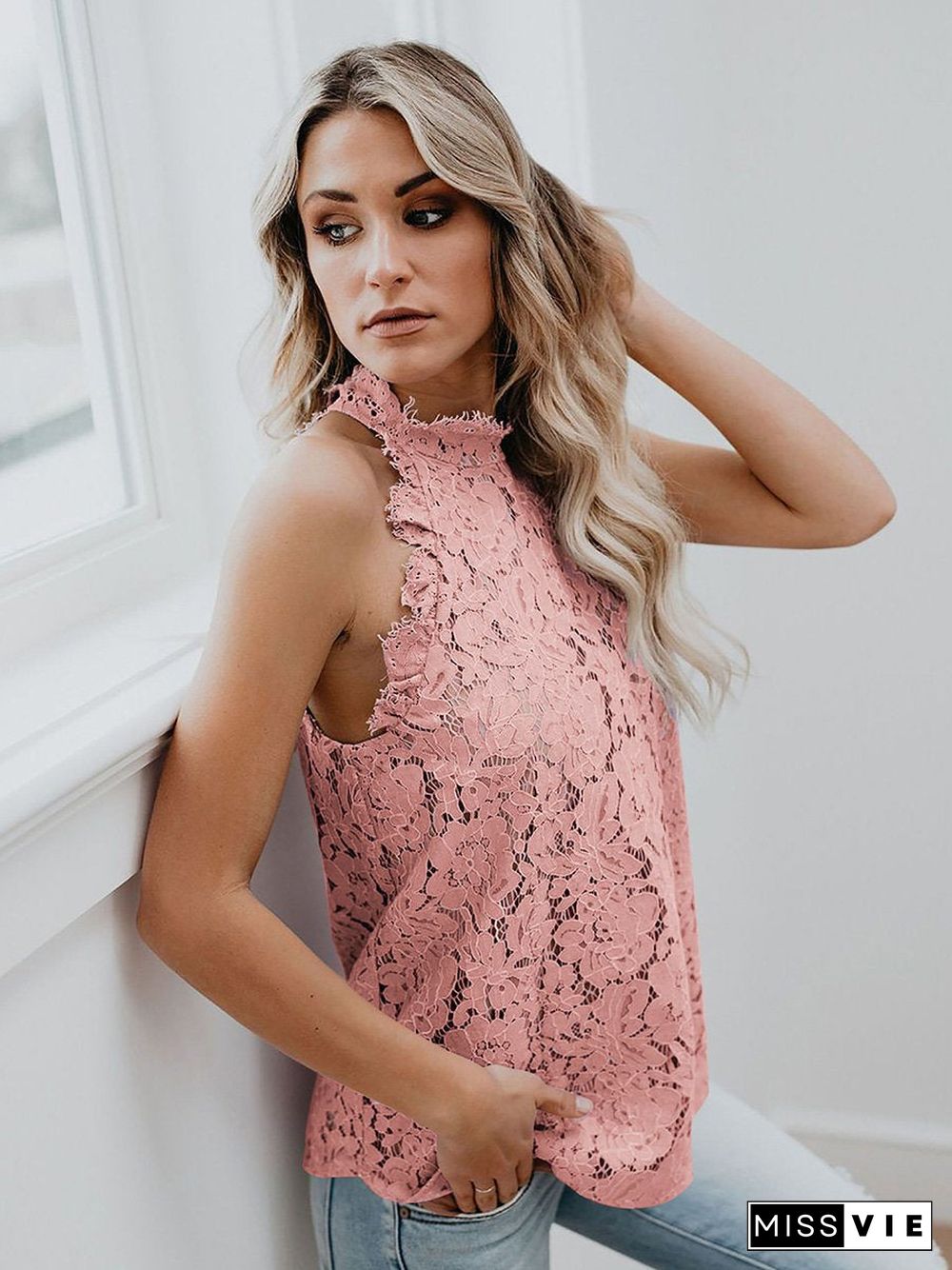 Lace Sleeveless Tank Top