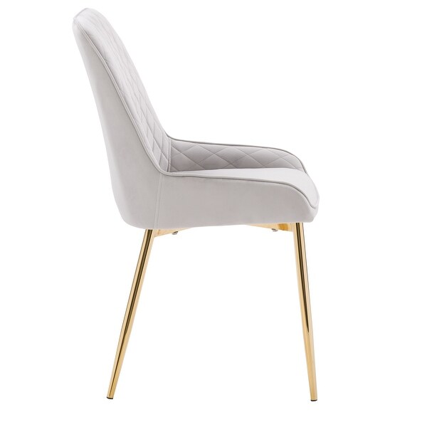 CorLiving Nash Velvet Diamond Tufted Side Chair