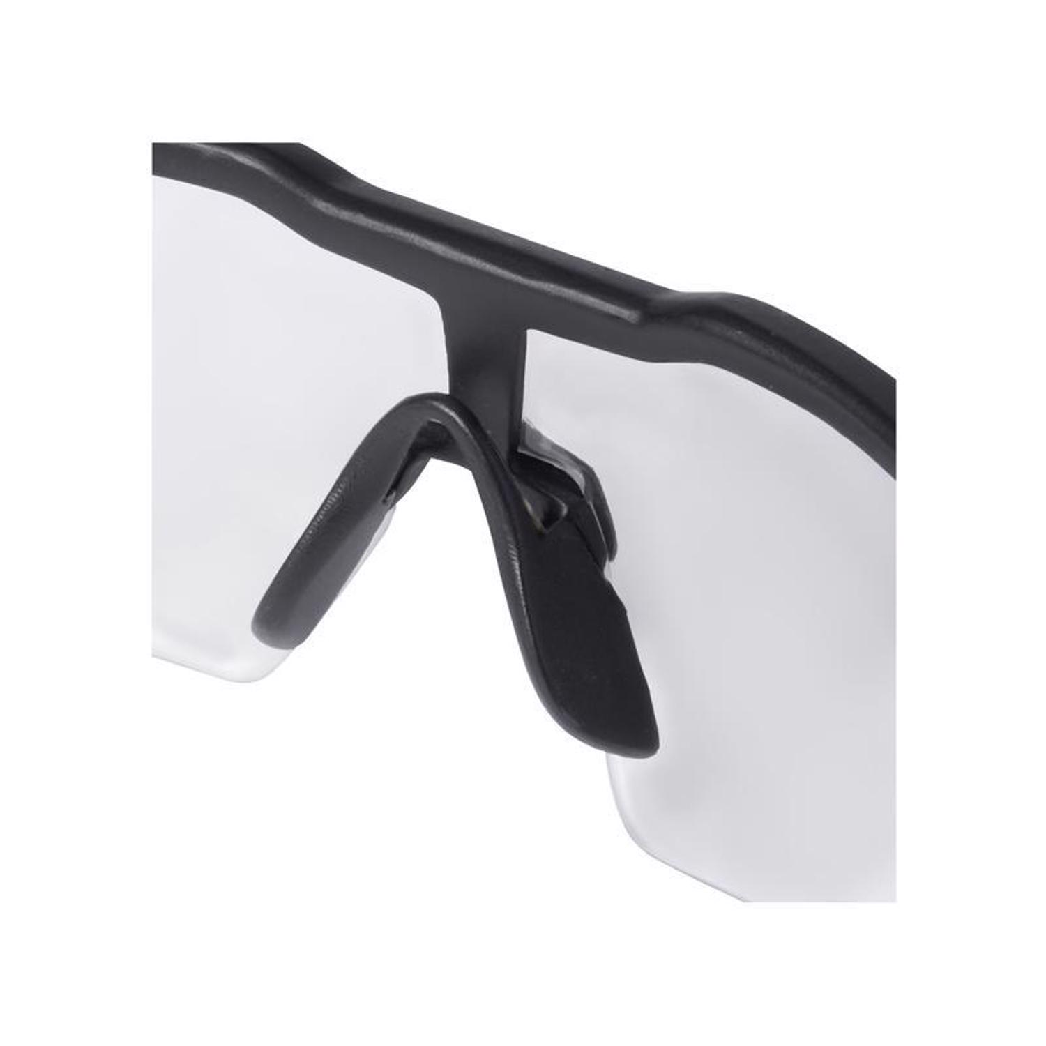 MW Anti-Scratch Safety Glasses Clear Lens Black/Red Frame