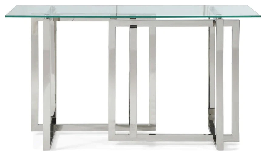 Lian Modern Glass  ampStainless Steel Console Table   Contemporary   Console Tables   by V.S.D Furniture  Houzz