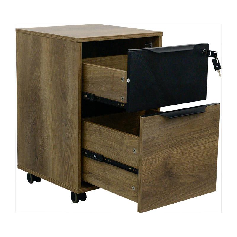 Daxton Mobile Cabinet 41cm - Warm Oak & Black