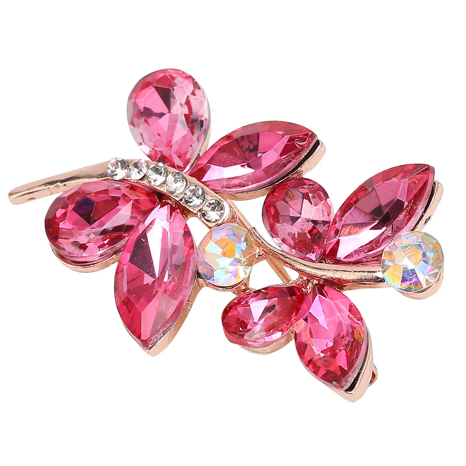 Faux Crystal Butterfly Brooches Alloy Women Brooch Pin Clothes Accessories For Wedding Banquet