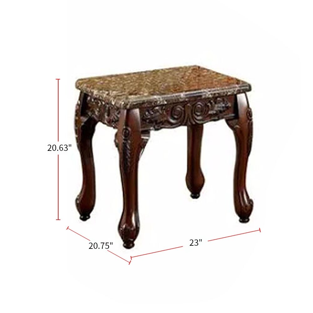 3 Piece Table Set With Faux Marble Table Top