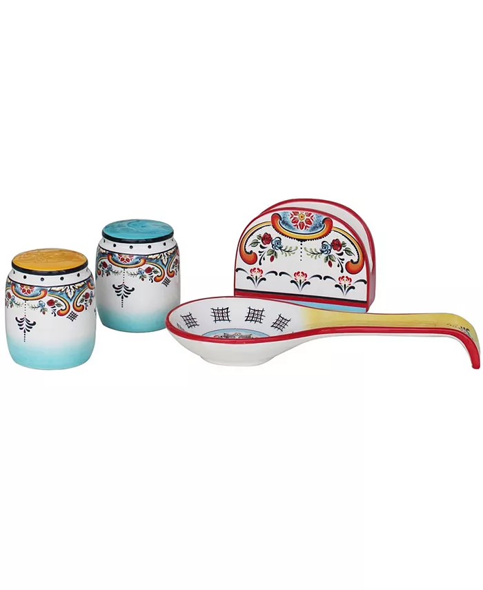 Euro Ceramica Zanzibar 4 Piece Accessory Set