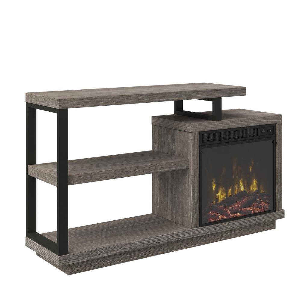 Twin Star Home 59.5 in. Freestanding Wooden Electric Fireplace TV Stand in Colton Oak 117840