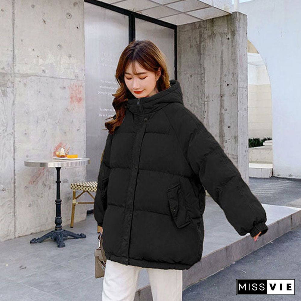 New Womens Coats And Jackets Autumn Winter Hooded Coat Thick Cotton Parkas Oversized Puffer Jacket Female