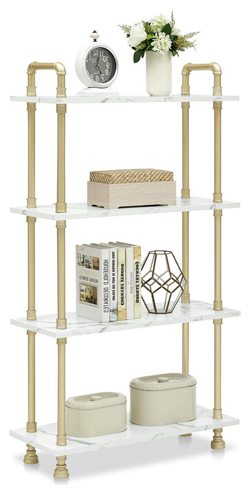 4 Tier Bookshelf Shelving Unit for Living Room   Contemporary   Bookcases   by Imtinanz  LLC  Houzz