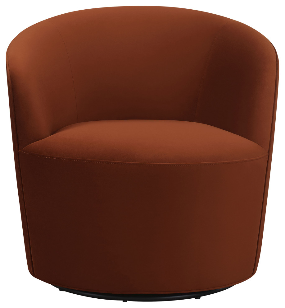 Joyce Sloped Arms Swivel Chair Burnt Orange   Modern   Armchairs And Accent Chairs   by Modon  Houzz