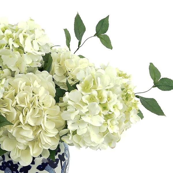 Hydrangea Floral Arrangement in Decorative Ceramic Vase