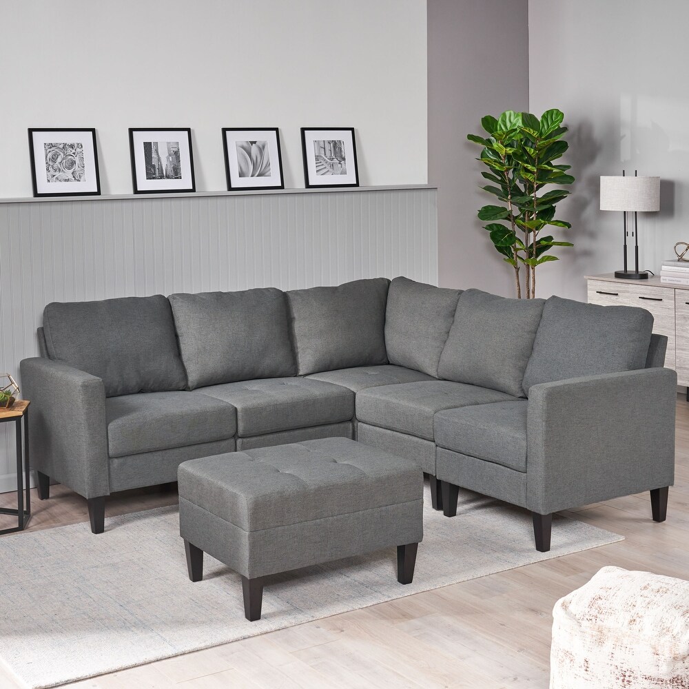 Zahra 6 piece Sofa Sectional with Ottoman by Christopher Knight Home