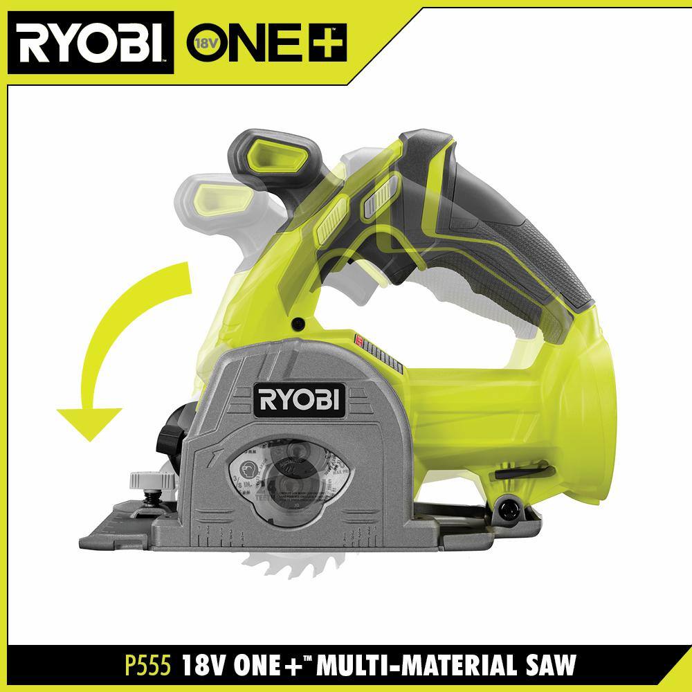 RYOBI ONE+ 18V Cordless 3-38 in. Multi-Material Plunge Saw (Tool Only) P555