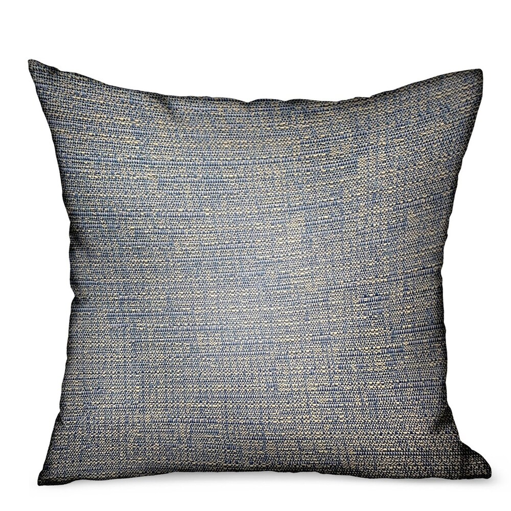 Plutus Oxford Blaze Blue Solid Luxury Outdoor/Indoor Decorative Throw Pillow