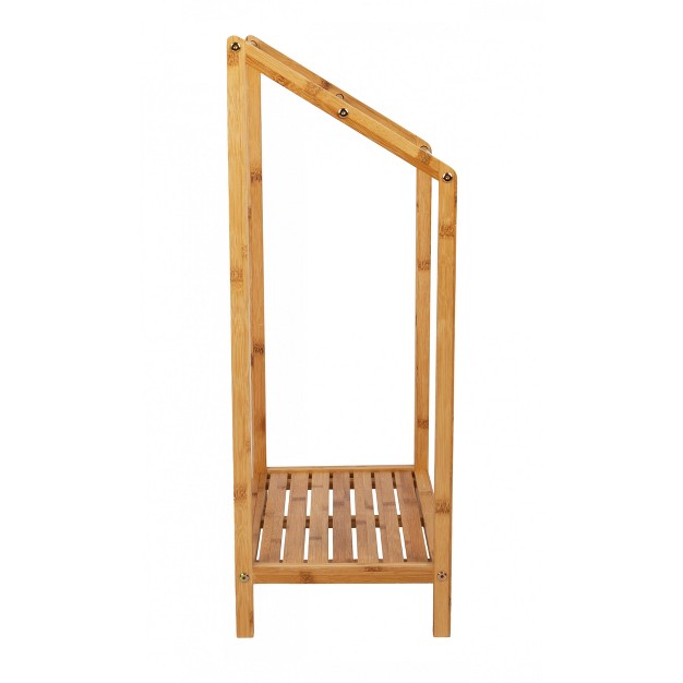 Mind Reader Three Tier Freestanding Bamboo Towel Drying Rack