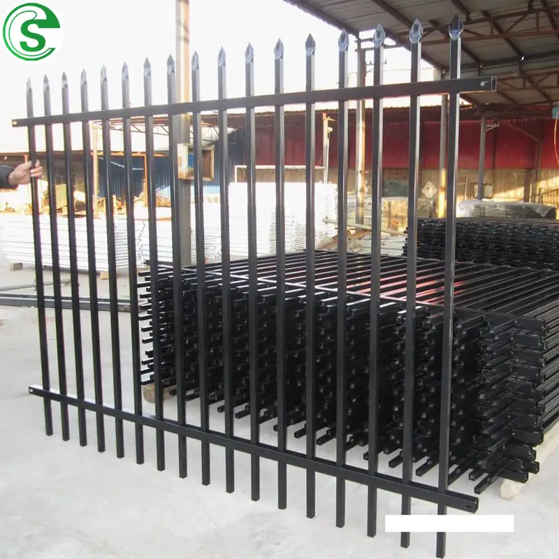 OEM OMD Factory Supply Galvanized Outdoor metal tubular security wrought iron Picket Fence Panels