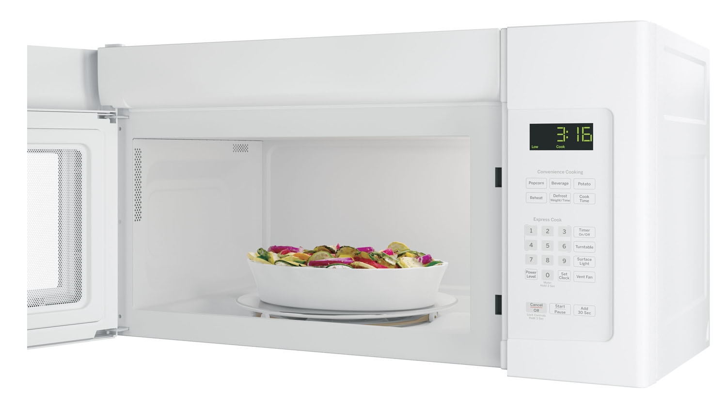 GE 1.6 Cu. Ft. White Over-The-Range Microwave Oven