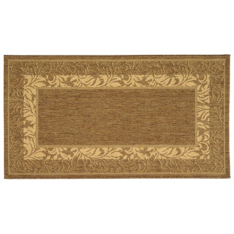 Safavieh Courtyard Leaves Framed Indoor Outdoor Rug