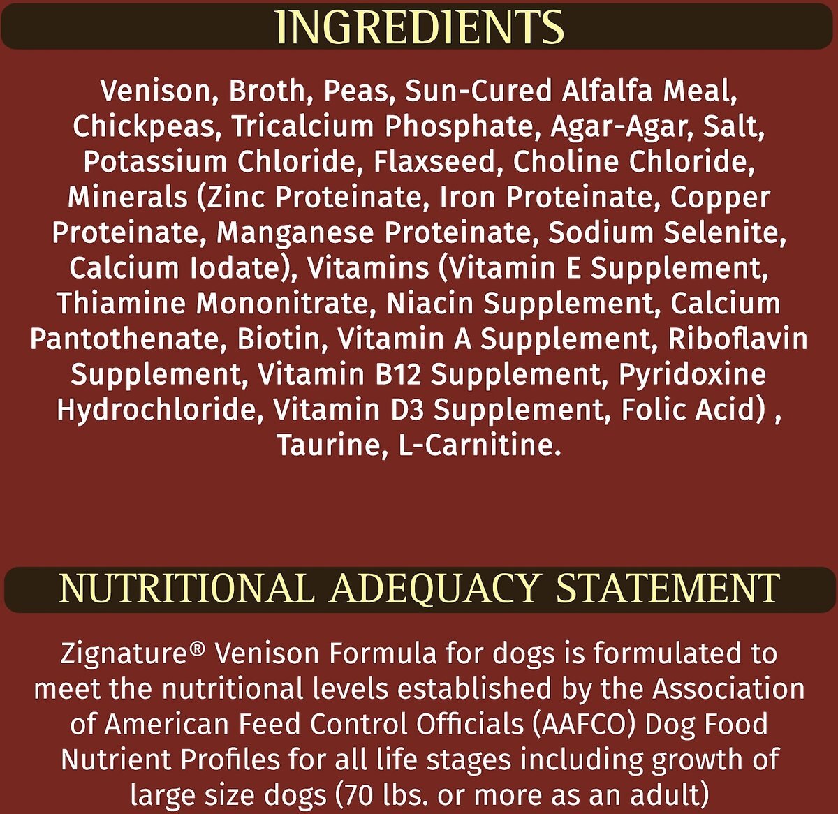 Zignature Venison Limited Ingredient Formula Canned Dog Food