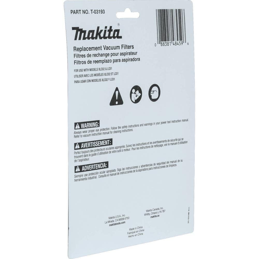 Makita Cloth Vacuum Filter 3/pk T-03193 from Makita