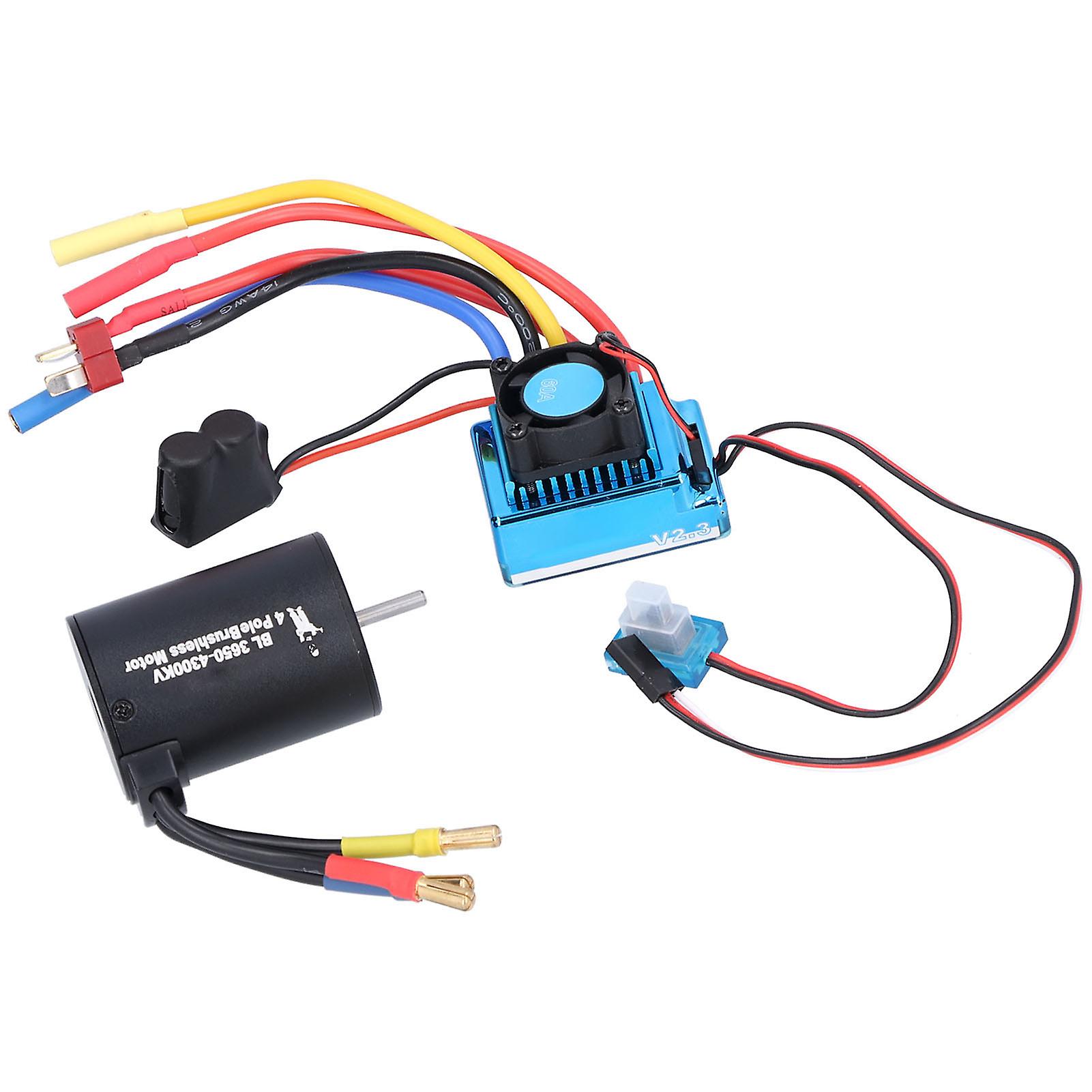 3650 4300kv 4p Brushless Motor+60a Brushless Esc Set For 1/10 Remote Control Car