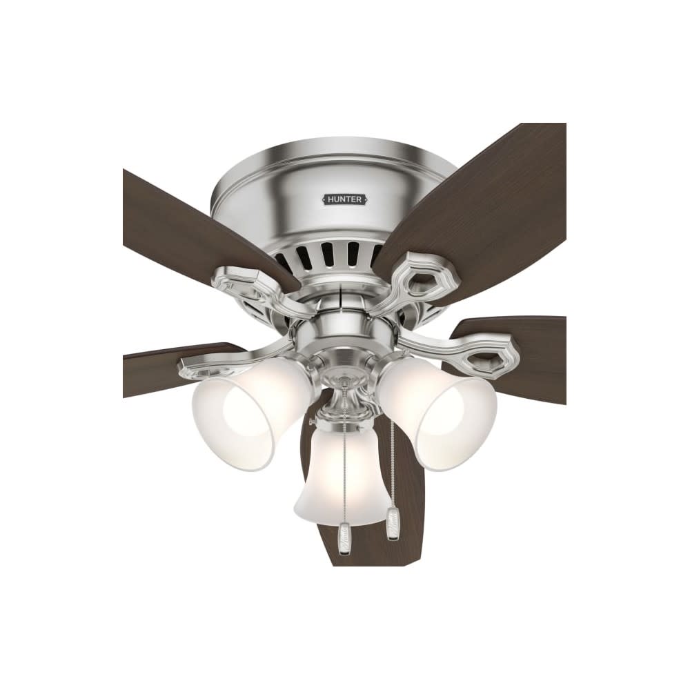 Hunter Builder Ceiling Fan 52 Brushed Nickel Brazilian Cherry ;