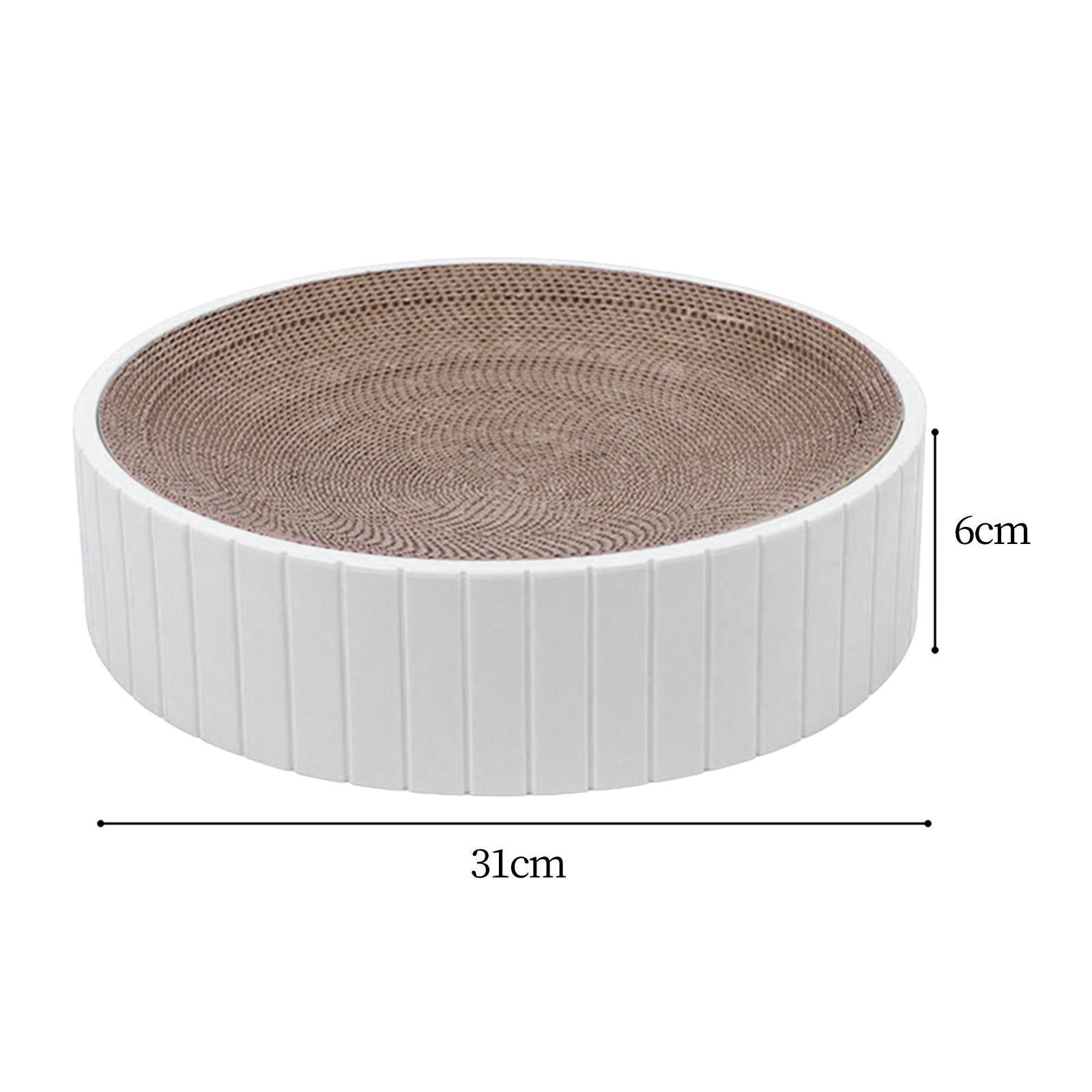 Round Cat Scratcher Furniture Protection Sofa Replaceable Inner Core Corrugated Cardboard Scratcher Scratch Toy for Sleeping Training Kitten White