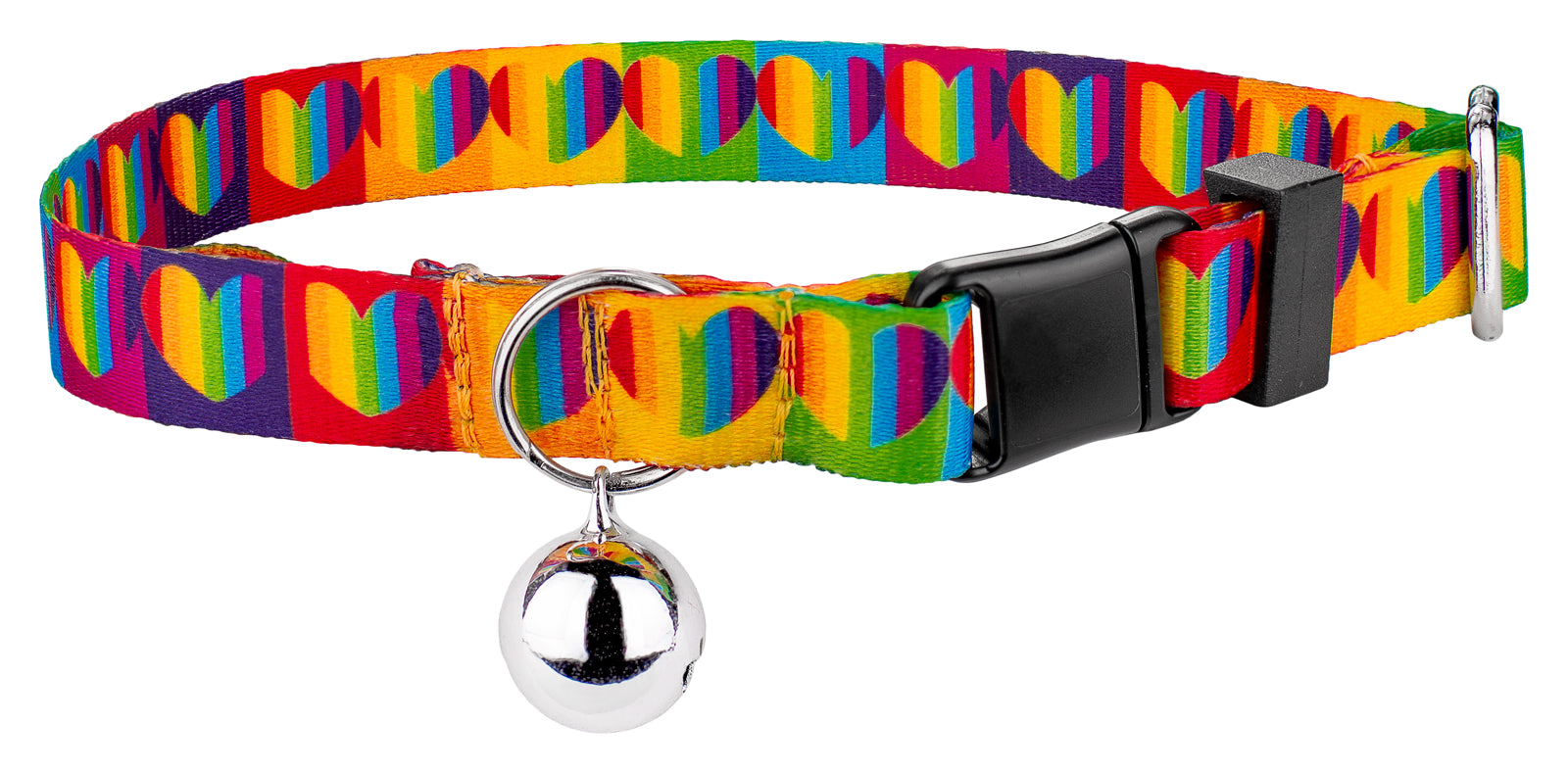 Country Brook Petz® Rainbow Hearts Cat Collar