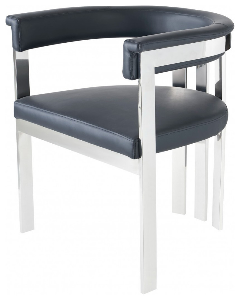 Black Silver Dining Chair   Contemporary   Dining Chairs   by HomeRoots  Houzz