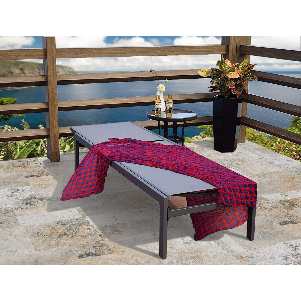 Kozyard Modern Full Flat Aluminum Patio Reclining Adjustable Chaise Lounge with Sunbathing Textilence for  Weather