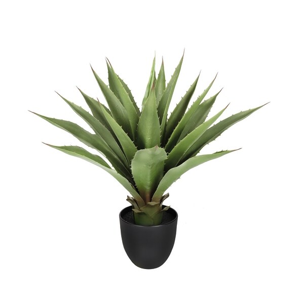 20in Artificial Agave Succulent Plant in Black Pot