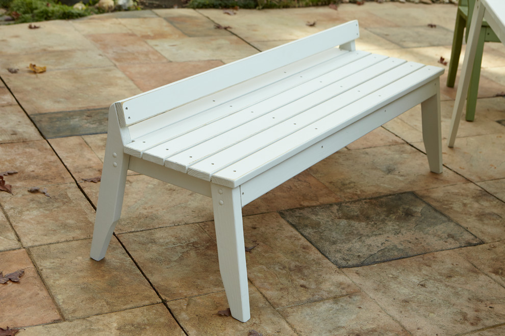 Plaza 3 Seat Bench No Back  Natural   Beach Style   Outdoor Benches   by uwharrie chair  Houzz