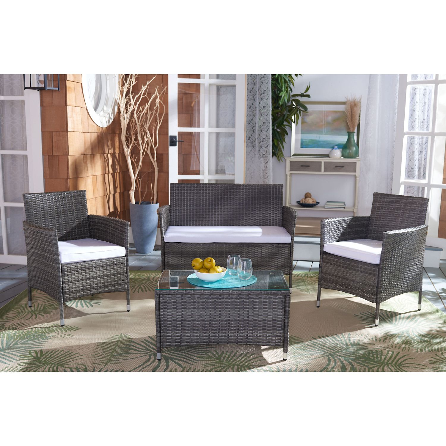 Safavieh Bandele Loveseat， Chair and Coffee Table 4-piece Set