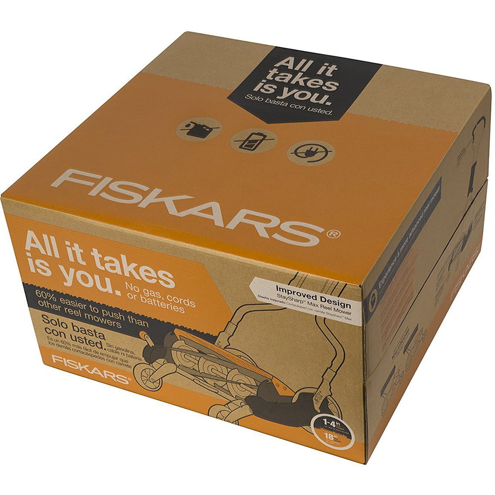 Fiskars StaySharp Max Reel Mower with InertiaDrive for 2X the Cutting Power