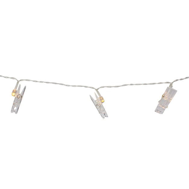 Northlight 15 count Clear Clothes Pin Photo Holding Led String Lights 6 5ft Warm White