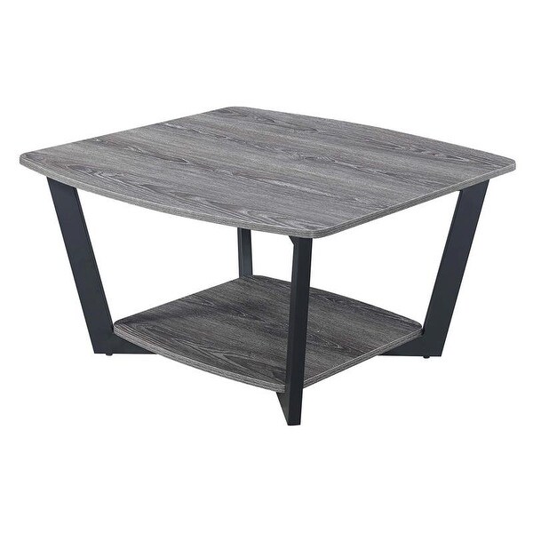 Graystone Square Coffee Table in Driftwood Gray Wood Finish