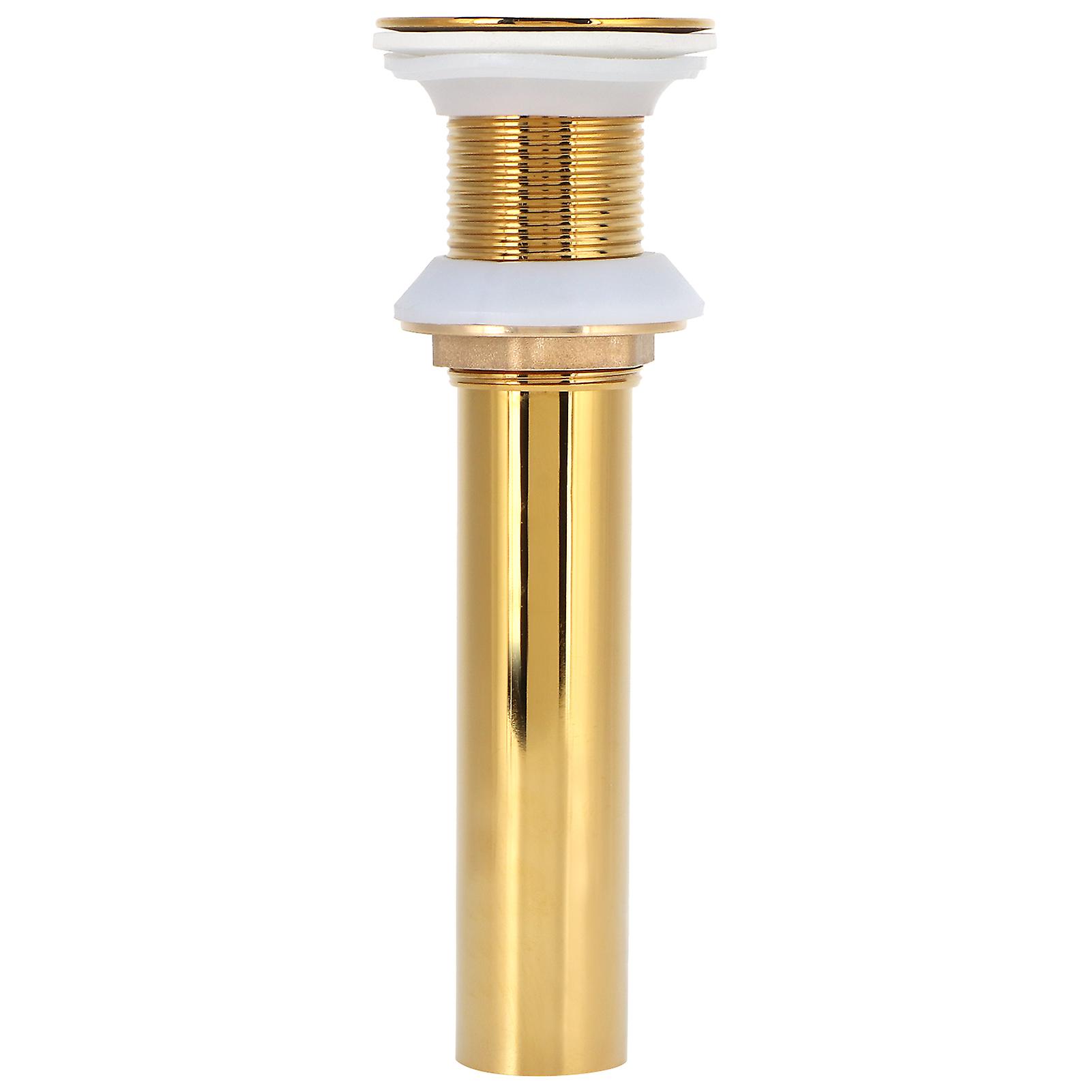 Gold Sink Drain Without Overflow Anti Clog Bathroom Faucet Wash Basin Drain Stopperwithout Hole