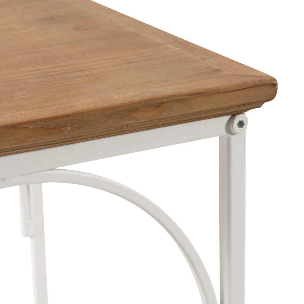 Anthea Wood and Metal End Table  Rustic Brown/White 12x12x26   Contemporary   Side Tables And End Tables   by Uniek Inc.  Houzz