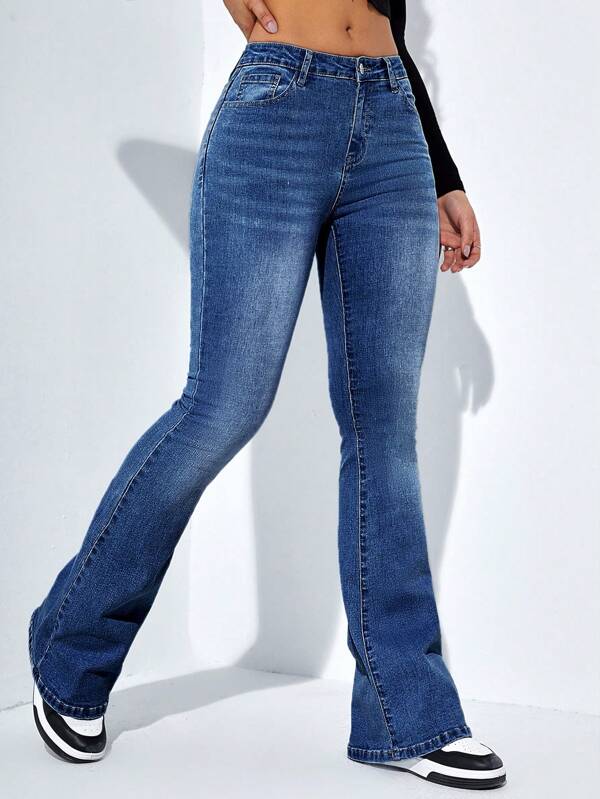 Slant Pocket Bootcut Leg Jeans