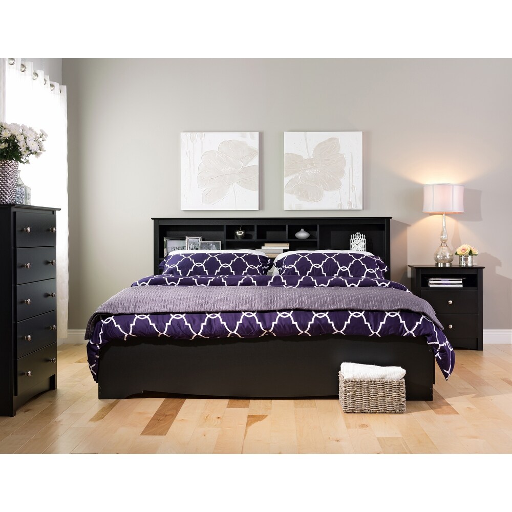 Sonoma Transitional Black Laminate 5 drawer Chest